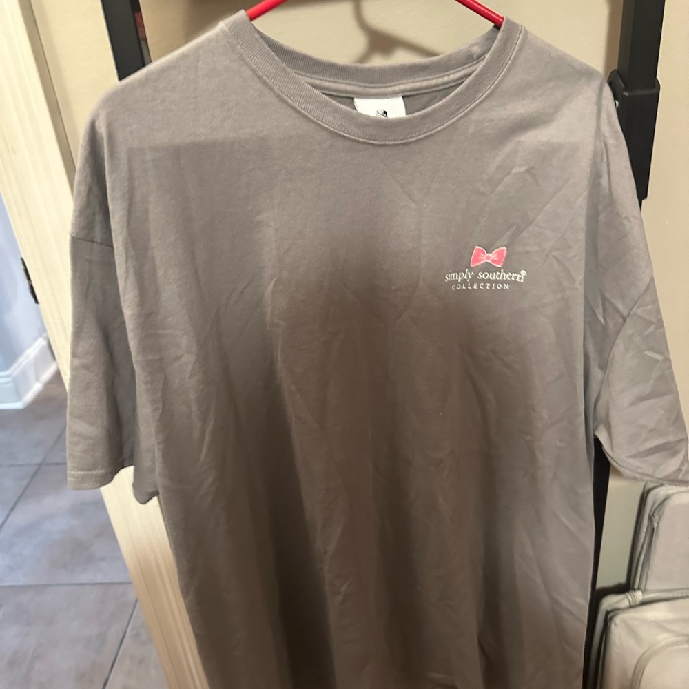 Simply Southern Charcoal Tee with Pink Logo